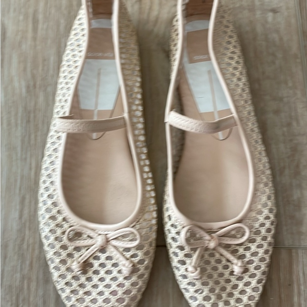 Dolce Vita Cream Flats with Woven Design
